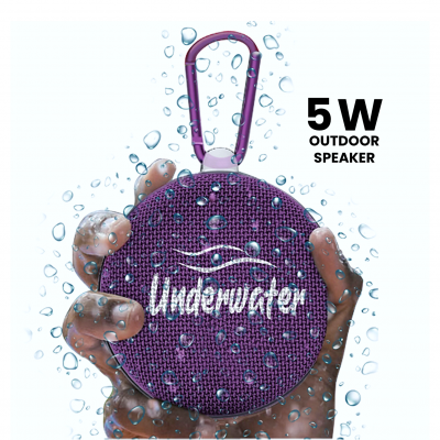 WATER RESISTANT WIRELESS 5W SPEAKER WITH TWS AND CARABINER