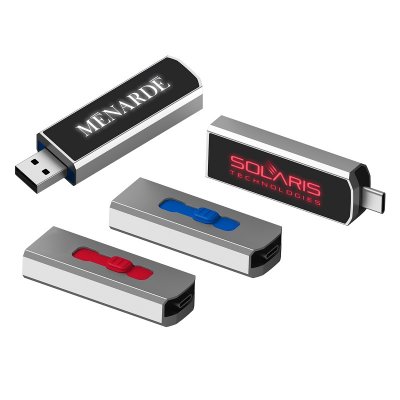 METAL USB 2.0 / 3.0 FLASH DRIVE WITH LED LOGO 
AND USB-C (Type-C) CONNECTOR