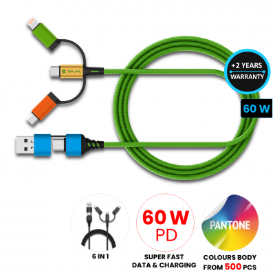 DATA AND CHARGING USB CABLE 6-IN-1