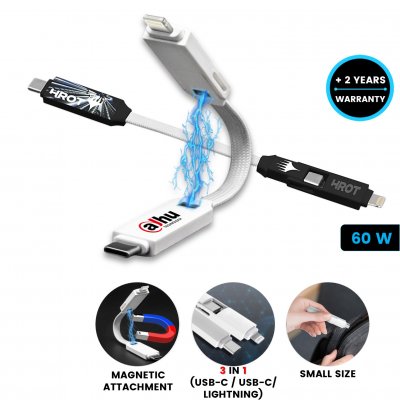 60 W data and charging magnetic USB cable 2-in-1