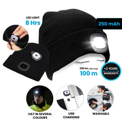 WINTER CAP WITH LED TORCH