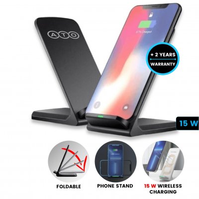 Foldable stand with 15 W wireless charging