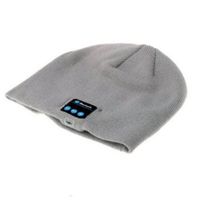 Winter cap with bluetooth headphones,  light gray colour (PHO110)