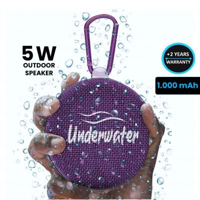 WATER RESISTANT WIRELESS 5W SPEAKER WITH TWS AND CARABINER