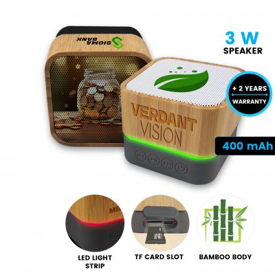 3 W bamboo wireless speaker with RGB light strip