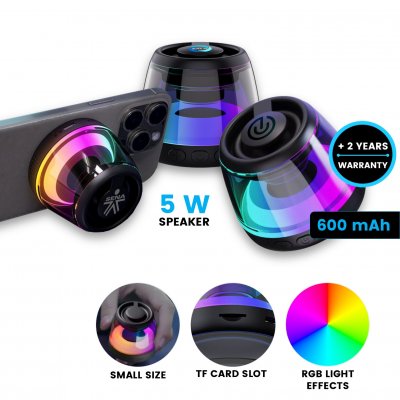 5 W magnetic wireless speaker with RGB color effects