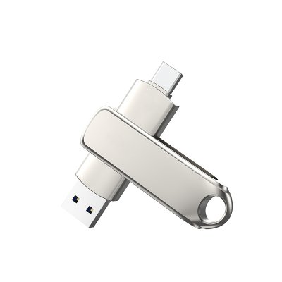 METAL ROTATING USB 3.1 FLASH DRIVE 
WITH USB-C (TYPE-C) AND USB-A CONNECTORS