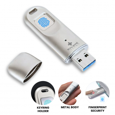 METAL USB 3.0 FLASH DRIVE WITH FINGERPRINT SECURITY