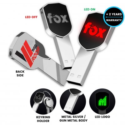 Metal USB 2.0/3.0 flash drive with LED logo