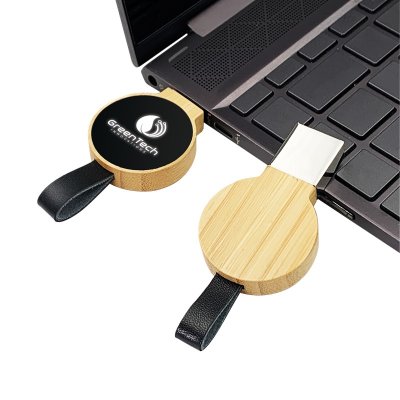 BAMBOO USB FLASH DRIVE WITH LED LOGO