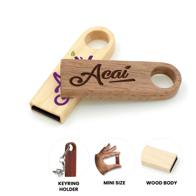 WOODEN MINI USB 2.0 / 3.0 FLASH DRIVE